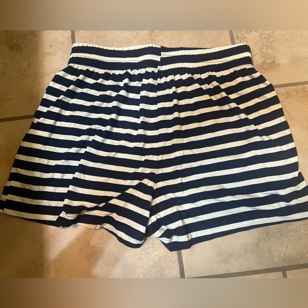 Reformation Navy Blue/White Striped Pajama Lounge Shorts Size Small - Picture 5 of 7